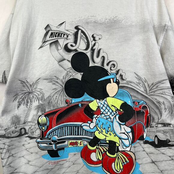 Vintage Mickey Mouse Florida Dives All Over Print Tee Size XL - Picture 4 of 8